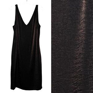NWT BR mahogany metallic Sleeveless V-Neck midi lined Slip Dress sz. 14 holiday